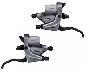 MANETA SCHIMBATOR/FRANA SHIMANO CLARIS ST-R240 8X2 VIT. PT. FRANA DE SOSEA MECANICA PE DISC/CALIPER/CANTI CABLU SCHIMBATOR 2050/1800MM CAMASA NEAGRA INCL. SM-SP18 AMBALAT IND.