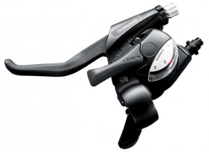 MANETA SCHIMBATOR/FRANA SHIMANO ST-EF40-L(LL)2S TOURNEY STANGA 3-VIT. CABLU 1800MM EZ-FIRE PLUS 2F-RESIN/STEEL PT. V-BRAKE BLACKVERSION CLAMP BOLT:ALLEN KEY TYPE VRAC