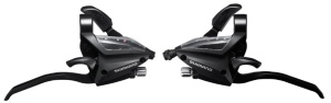 MANETA SCHIMBATOR/FRANA SHIMANO ST-EF500-2A 8X3 VIT. STANDARD SCHIMBATOR/FRANA CABLU/CAMASA NEAGRA 2 DEGETE PT. V-BRAKE NEGRU VRAC
