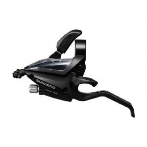 MANETA SCHIMBATOR/FRANA SHIMANO ST-EF500-2L STANGA 2 VIT. CABLU 1800MM EZ-FIRE PLUS 2 DEGETE PT. V-BRAKE NEGRU AMBALAT IND.