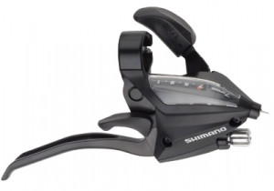 MANETA SCHIMBATOR/FRANA SHIMANO ST-EF500-7R-4A DREAPTA 7 VIT. CABLU 2050MM 4 DEGETE PT. V-BRAKE (NECESITA MODULATOR DE PUTERE) NEGRU AMBALAT IND.