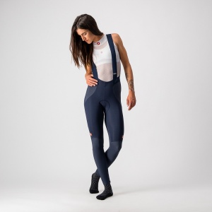 Pantaloni lungi cu bretele Castelli Sorpasso RoS W, de dama, Bleumarin/Bronz, S - Img 5