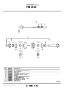 QUICK RELEASE SHIMANO HB-7800 133MM COMPLET 5-1/4"