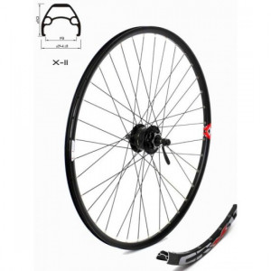 Roata fata CROSSER X11 36H 28" QR - Frana disc (6 suruburi) cu butuc SHIMANO DH-3D32 | capsata - Img 4
