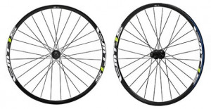 ROTI SHIMANO WH-MT15-A-26 FATA & SPATE 26" 28H PT. 9/10 VIT. JANTA CLINCHER NEAGRA LIME GREEN STICKER QR 133/168MM AMBALAT IND.