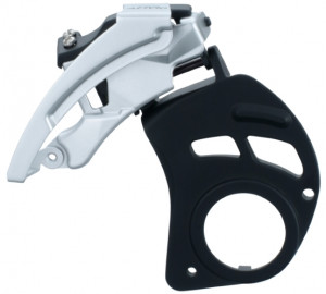 SCHIMBATOR FATA SHIMANO ALIVIO FD-M410-E TRIPLU PT. 7/8 VIT. PE SPATE E-TYPE (SLOTTED) TOP SWING TRAGERE DUBLA UNGHI CS 63-69 AMBALAT IND.