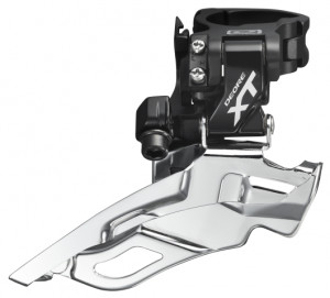 SCHIMBATOR FATA SHIMANO DEORE LX FD-M781-A-T-L TRIPLU PT. 10 VIT. PE SPATE DOWN SWING TRAGERE DE SUS COLIER 34.9MM (CU ADAPTOR 28.6MM & 31.8MM) PT. 40/42T UNGHI CS 66-69 NEGRU AMBALAT IND.