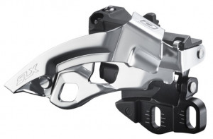 SCHIMBATOR FATA SHIMANO SLX FD-M670-A-E TRIPLU TOP SWING TRAGERE DUBLA E-TYPE PT. 10 VIT. PE SPATE PT. 40/42T FARA BB PLATE & SURUB PT. BB PLATE UNGHI CS 66-69 AMBALAT IND.
