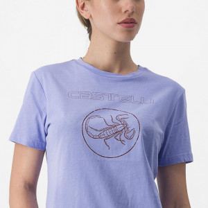 Tricou casual Castelli Pedalare Tee, de dama, Violet, M - Img 3