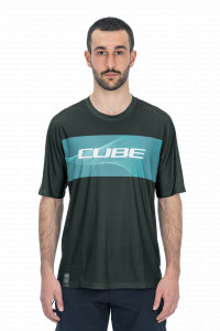 TRICOU CICLISM CUBE VERTEX ROUND NECK JERSEY S/S GREY MINT M - Img 2