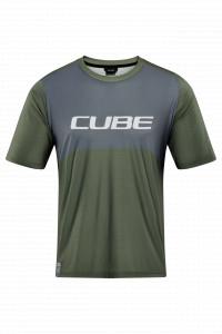 TRICOU CICLISM CUBE VERTEX ROUND NECK JERSEY TM S/S OLIVE GREY L