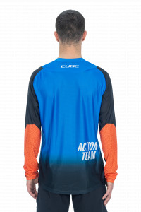 TRICOU CICLISM CUBE VERTEX ROUND NECK JERSEY X ACTIONTEAM L/S BLACK BLUE XL - Img 3