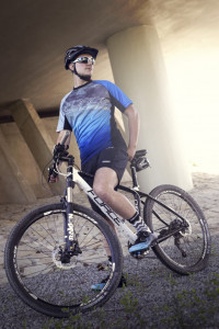 Tricou ciclism Force MTB Core, gri/albastru, M - Img 3