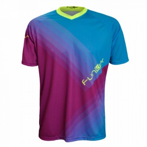 Tricou Ciclism FUNKIER Termoli Enduro Men (S/S) - Purple/Blue XL - Img 3