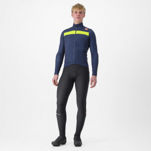 Tricou cu maneca lunga Castelli Puro 3 FZ, BelgianBlue/YellowFluoReflex, XXL - Img 5