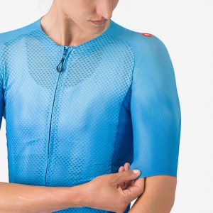 Tricou cu maneca scurta Castelli Climbers A/C W, pentru femei, albastru aquamarin, M - Img 2