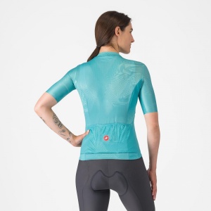 Tricou cu maneca scurta Castelli Fantasia, pentru femei, albastru piscina, S - Img 5