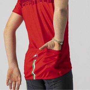 Tricou cu maneca scurta Castelli Neo Prologo pentru copii Rosu/Visiniu 6A - Img 2