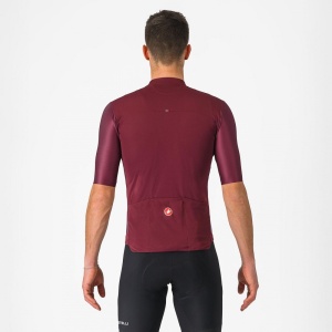 Tricou cu maneca scurta Castelli Prologo 7, Visiniu/Alb/Galben, XL - Img 5
