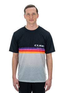 TRICOU CUBE ORGANIC T-SHIRT LOGO STRIPES GREY MELANGE BLACK S - Img 2