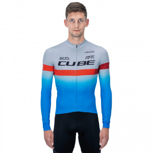 TRICOU CUBE TEAMLINE JERSEY L/S BLUE RED GREY S