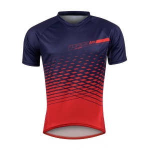 Tricou maneca scurta Force MTB Angle albastru/rosu M