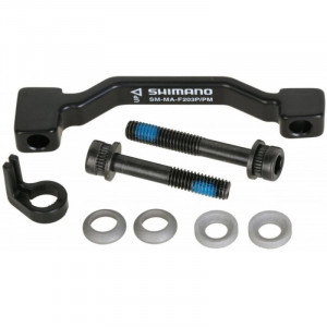 ADAPTOR MONTAJ PT. ETRIER FRANA PE DISC SHIMANO SM-MA-F203P/PM SURUBURI LING X 1 SCURT X 1 STOP RING X 1 SAIBA-A X 2 SAIBA-B X 2 AMBALAT IND.