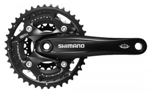 ANGRENAJ PEDALIER SHIMANO DEORE FC-M523-L 40X30X22T BRAT 175MM PT. 10 VIT. PE SPATE OCTALINK & HOLLOWTECH INCOMPATIBIL CHAINCASE PT. CHAINLINE 50MM FARA CG NEGRU AMBALAT IND.