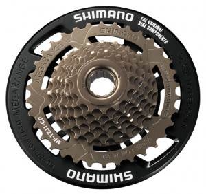 BLOC DE PINIOANE PE FILET SHIMANO TOURNEY MF-TZ31 7 VIT. 14-16-18-20-22-24-34T BROWN GEAR W/NEGRU CHAIN PROTECTOR VRAC