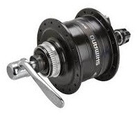 BUTUC CU DINAM SHIMANO DH-3D37-QR 32H 6V 3.0W OLD 100MM QR 133MM PT. ROTOR CENTER LOCK INCL. PROTECTIE PT. MONTURA DISCULUI INCL. SM-DH10 NEGRU AMBALAT IND.