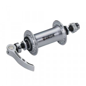 Butuc fata Union 512QR aluminiu argintiu ax 9mm 36h 100/108-141 mm cu QR - Img 2