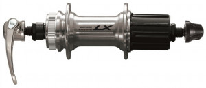 BUTUC SPATE SHIMANO DEORE LX FH-T675 32H 8/9/10 VIT. OLD 135MM AX 146MM QR 168MM PT. ROTOR CENTER LOCK FARA PROTECTIE PT. MONTURA DISCULUI ARGINTIU AMBALAT IND.