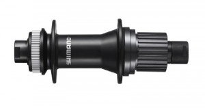 BUTUC SPATE SHIMANO FH-MT510-B 32H 12 VIT. OLD 148MM AX E-THRU AX 12MM (FARA AX) PT. ROTOR CENTER LOCK FARA PIULITA DE STRANGERE FARA PROTECTIE PT. MONTURA DISCULUI NEGRU AMBALAT IND.