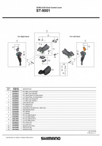 CAPAC MANETA SHIMANO ST-9001 STANGA & SURUBURI