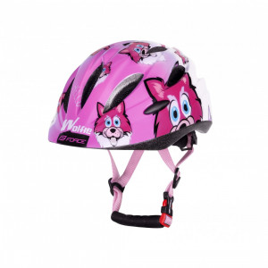 Casca copii Force Wolfie Junior Pink-White S-M