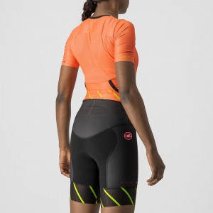 Costum de triatlon cu maneca scurta Castelli Free Sanremo W SS, de dama, Portocaliu/Negru, XS - Img 6