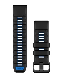 Curea Garmin quickfit 26 - Black/Pilot Blue Silicone