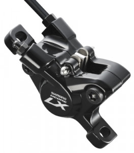 ETRIER FRANA PE DISC SHIMANO DEORE LX BR-T675 FATA SAU SPATE PT. POST MOUNT PLACUTE RESIN NEGRU AMBALAT IND.