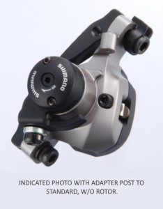 FRANA MECANICA PE DISC SHIMANO BR-M495 FATA CU ADAPTOR PT. STANDARD CU SM-RT53 SURUB ADITIONAL 18.7MM X2 AMBALAT IND.