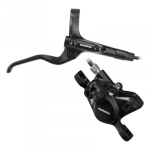 FRANA PE DISC SET ASAMBLAT SHIMANO BL-MT201(R) BR-MT200(R) LEVIER ALUMINIU FARA ADAPTOR PLACUTE RESIN FURTUN SM-BH59-SS 1700MM NEGRU INCL. OLIVA & INSERTIE CONECTARE NEGRU AMBALAT IND.