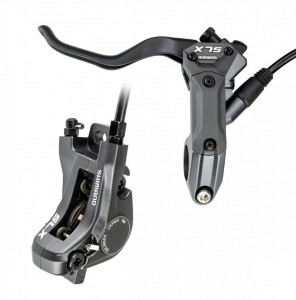 FRANA PE DISC SHIMANO SET ASAMBLAT SLX BL-M665 (S) BR-M665(F) CU ADAPTOR PT. STANDARD PLACUTE RESIN FARA ROTOR SM-BH59 1000MM EXTRA OLIVA SI CONECTOR AMBALAT IND.
