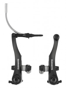 FRANA V-BRAKE SHIMANO BR-R353-L ROAD REAR X-TYPE (SAIBA SUBTIRE IN EXTERIOR) SABOTI S70T SURUBURIS 16.0MM TUBE 90D NEGRU AMBALAT IND.