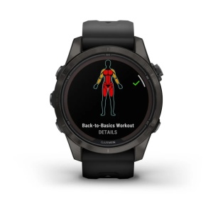 GARMIN Fenix 7S PRO 42mm - Sapphire Solar, Titan DLC Carbon Grey, curea neagră - Img 12