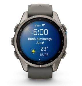 Garmin Fenix 9 - 43mm Titan cu curea din silicon Pebble Gray - Img 12