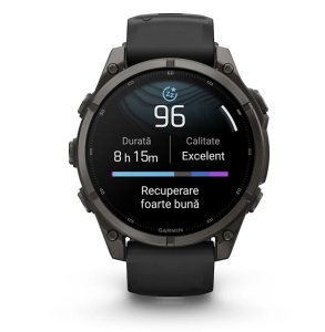 Garmin Fenix 9 - 47mm Titan DLC Carbon grey cu curea neagra din silicon - Img 13