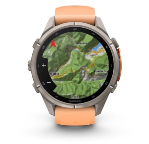 Garmin Fenix 9 Pro - inReach, 43mm Titan cu curea din silicon Shell Pink/Autumn Orange - Img 11