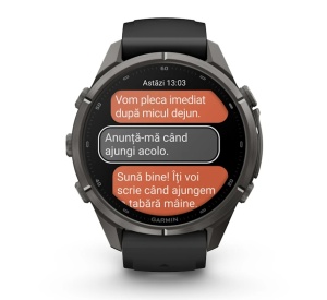 Garmin Fenix 9 Pro - inReach, 43mm Titan DLC Carbon Gray cu curea din silicon Black/Pebble Gray - Img 8