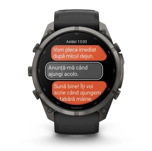 Garmin Fenix 9 Pro - inReach, 51mm Titan DLC Carbon Gray cu curea din silicon Black/Pebble Gray - Img 7