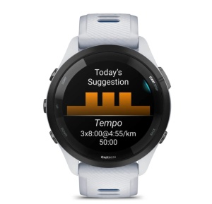 Garmin Forerunner 265 Ramă neagră cu carcasă Whitestone şi curea din silicon Whitestone/Tidal Blue - Img 4