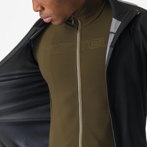 Jacheta de ploaie Castelli Ultra Rain Cape, pentru barbati, negru/argintiu reflex, XXL - Img 4